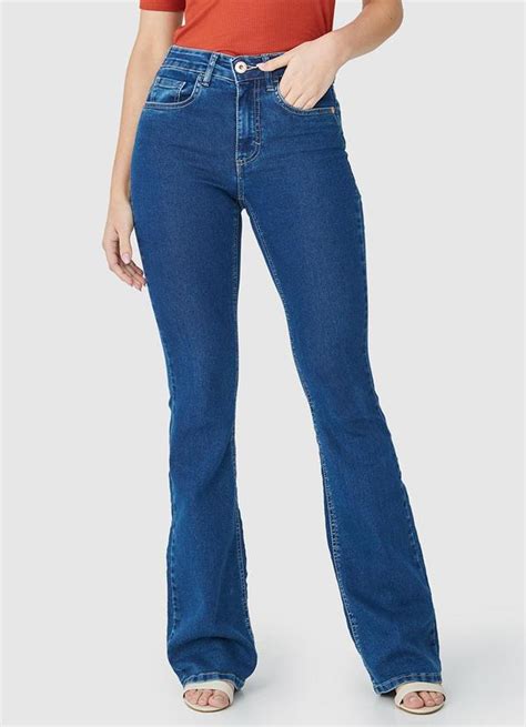 Cal A Feminina Flare Flex Jeans Azul Malwee