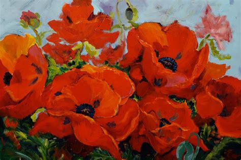 Poppies Acrylic On Canvas X Oil Painting Abstract Painting