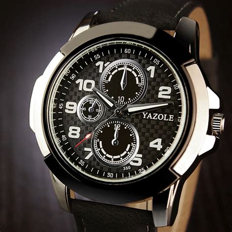 YAZOLE Relojes Deportivos Para Hombre Reloj Luminoso De Cuero A La