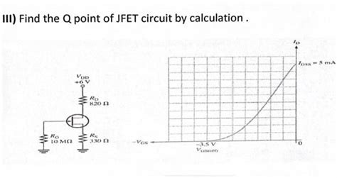 Solved Iii Find The Q Point Of Jfet Circuit By Calculation