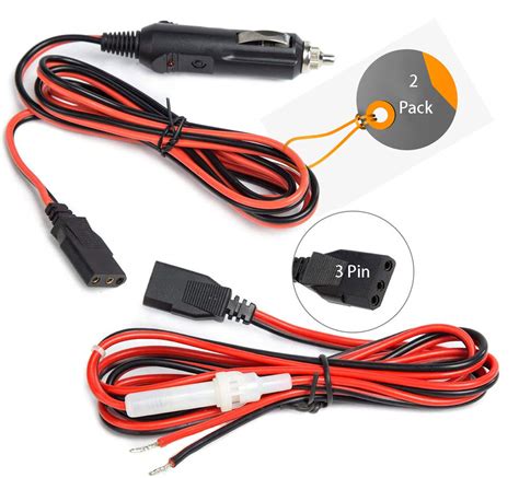 Buy Cb Radio Power Cordcables 2 Wire 15a 3 Pin Cb Power Cord With 12v Lighter Plug For Cb Radio