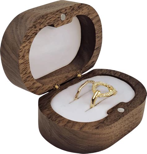 Amazon Ruomooddz Personalized Wooden Double Ring Box Carved Diy