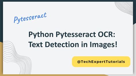 Pytesseract Image To Text OCR Python Package Tutorial YouTube