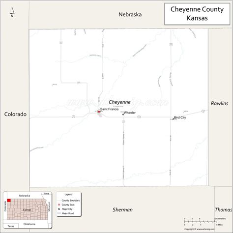 Map Of Cheyenne County Kansas Where Is Located Cities Population