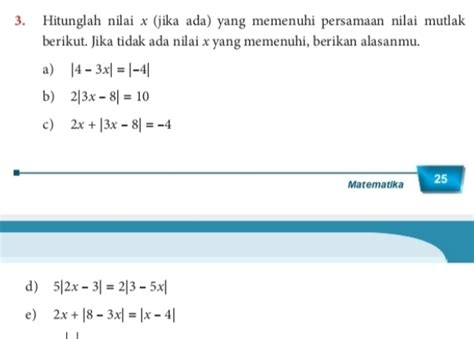 Solved Hitunglah Nilai X Jika Ada Yang Memenuhi Persamaa Algebra