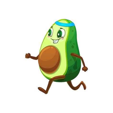 Cartoon Mexicano Alegre Personaje Corredor De Aguacate Vector Premium