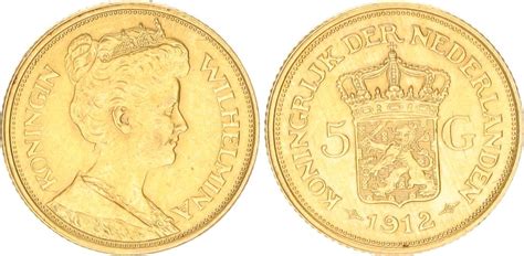 Niederlande 5 Gulden 1912 Königin Wilhelmina vz st MA Shops