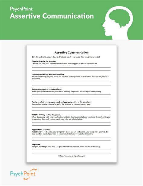 Assertive Communication Skills Worksheets Skills Cues Assert