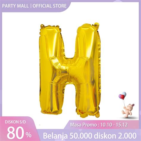 Jual Balon Foil Huruf Abjad Alphabet Gold A Z Balon Foil Angka 0 9 1