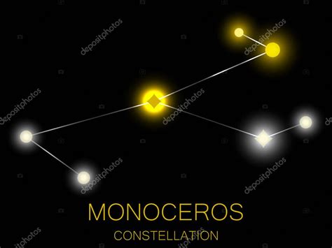 Constelación de Monoceros Estrellas amarillas brillantes en el cielo