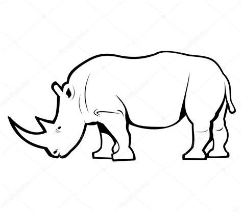 Rhino Outline Stock Vector Image By Redrockerz