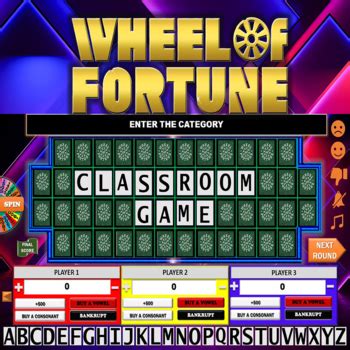 Wheel of Fortune Powerpoint Game Most Realistic Games for classroom