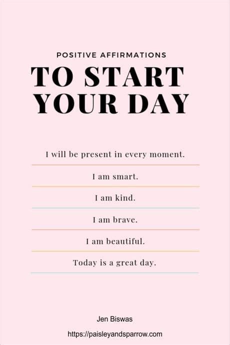 Positive Affirmations To Start Your Day