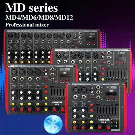 Audio Mixer Riworal Md Channel Dj Usb Bluetooth Mixer