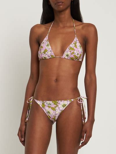 Printed Triangle Bikini Top Tory Burch Women Luisaviaroma