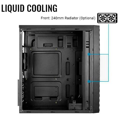 Gabinete Aerocool Streak Rgb Fan Negro Atx Mid Tower