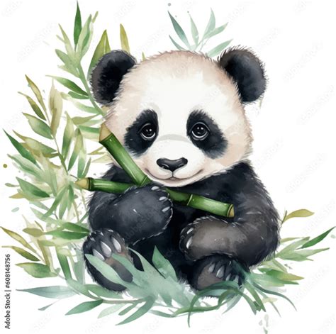 cute panda clipart neutral colors for kids easy drawing cute baby Stock ...