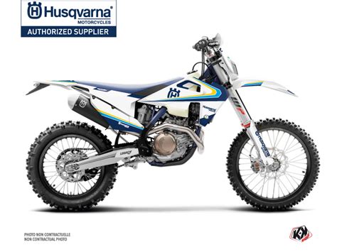 Husqvarna 501 FE Dirt Bike Legacy Graphic Kit Blue Yellow Kutvek Kit