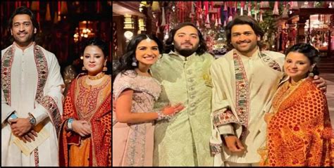 Sakshi Dhoni Seen In Pichhoda Guloband In Anant Ambani Pre Wedding