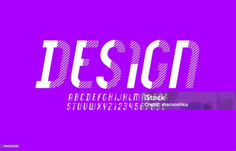 Font Bergaris Cerah Alfabet Berwarna Sans Serif Huruf Besar Modern Dari