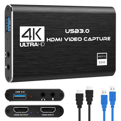 Rybozen 4K Audio Video Capture Card, USB 3.0 HDMI Video Capture Device, Full HD 1080P for Game ...