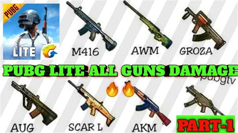 Pubg Mobile Lite All Guns Damage And Firerate Part Ar Sniper