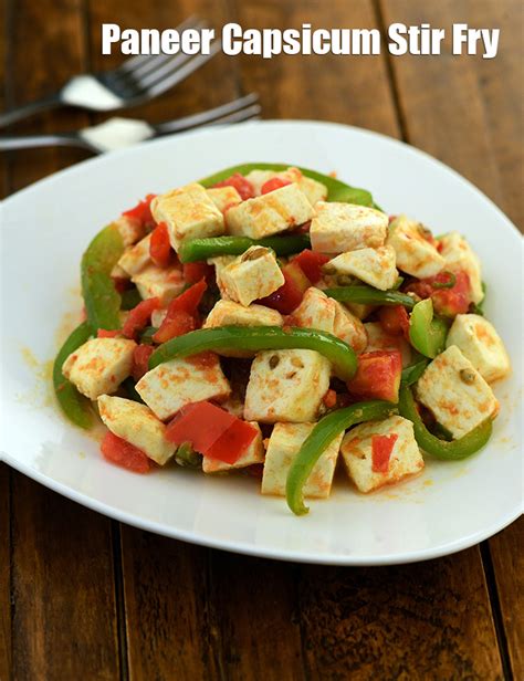 Paneer Capsicum Stir Fry Recipe Stir Fried Capsicum And Paneer