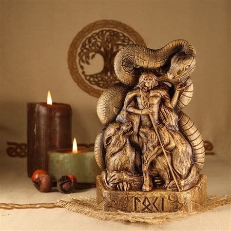 Loki Statue Norse Loki God Loki Loki Altar Norse Altar - Etsy