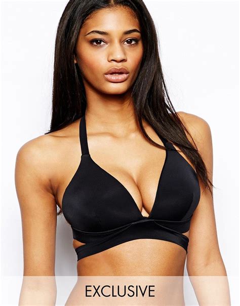 Asos Fuller Bust Exclusive Moulded Triangle Wrap Bikini Top Dd G At