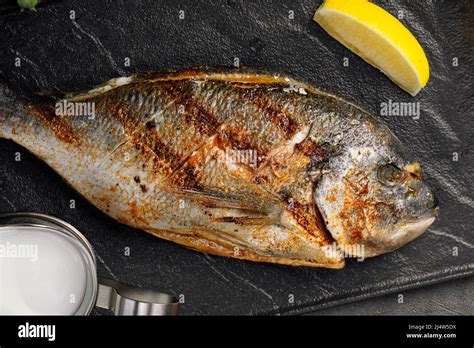 Gourmet Grilled Dorado Fish Stock Photo Alamy