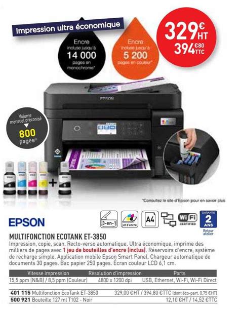 Promo Multifonction Ecotank Et Epson Chez Hyperburo Icatalogue Fr