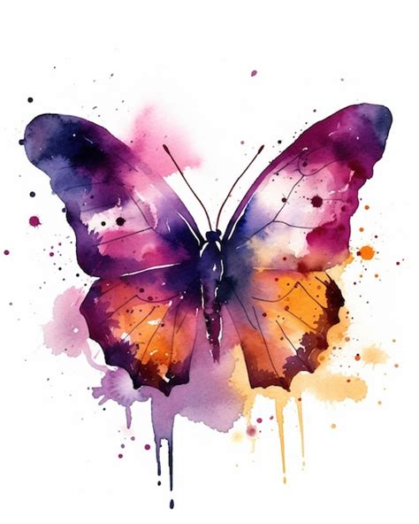 Premium AI Image | A watercolor painting of a butterfly by person