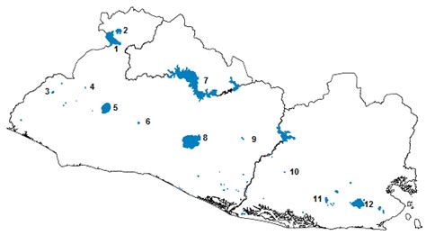 Mapa De El Salvador Con Sus Lagos