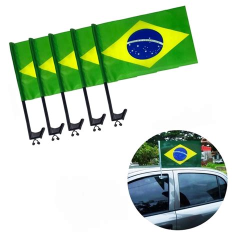 Kit Bandeira Do Brasil Para Janela Vidro Do Carro Bandeirinha Tecido Festa Copa Do Mundo Neymar