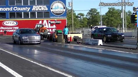 Dodge Charger Srt8 Tuned Slicks Vs Chrysler 300 Srt8 Drag Racing Hd Youtube