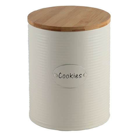 Lata Porta Mantimentos Cookies Branco Off E Bambu Shopee Brasil