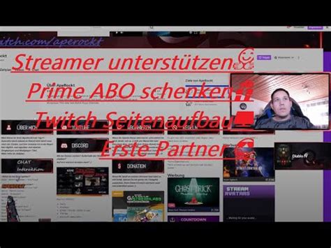 Streamer unterstützen Prime ABO schenken Twitch Seitenaufbau