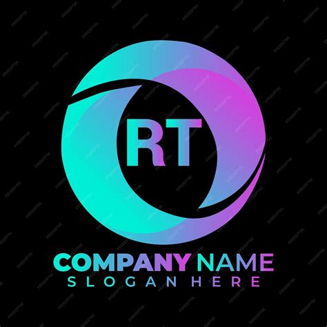 premium vector rt letter logo design   circle shape rt circle