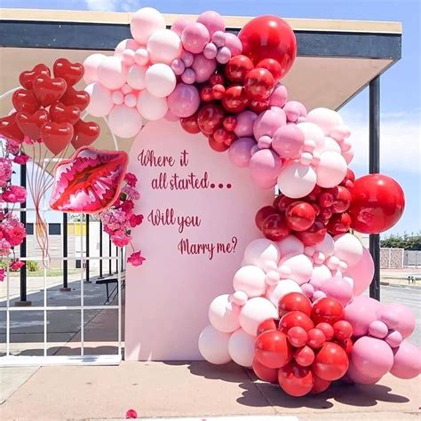 Valentines Day Balloons Arch Kit For Anniversary Wedding Engagement