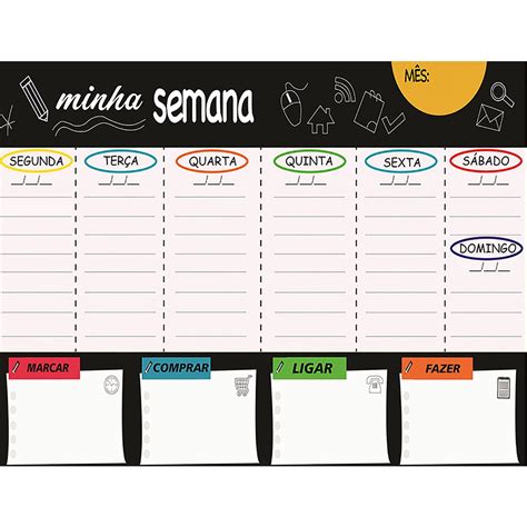 Quadro Lousa Planejador Mensal Planejamento Semanal Planner X