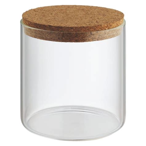 Jadon Small Glass Storage Jar With Cork Lid H12cm Small Glass Containers Glass Storage Jars