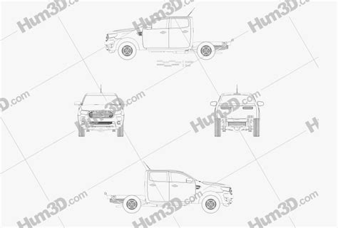 Ford Ranger Cabina Doble Chassis Xl 2018 Plano