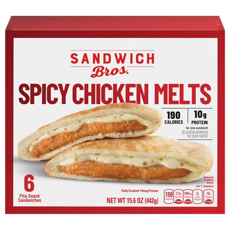 Save On Sandwich Bros Pita Snack Sandwiches Chicken Melts Spicy Ct