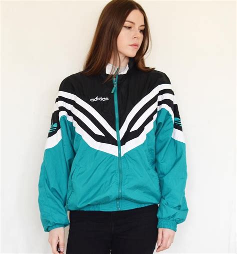 Adidas Vintage 90 S Windbreaker Jacket Multi Color Shell Jacket Unisex Retro Oversized Size