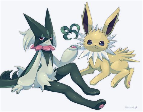 Meowscarada And Jolteon Pokemon Drawn By Ibusakiivu Danbooru