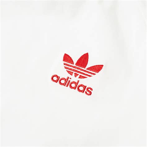 Adidas 3 Stripe Tee White Power Red END US