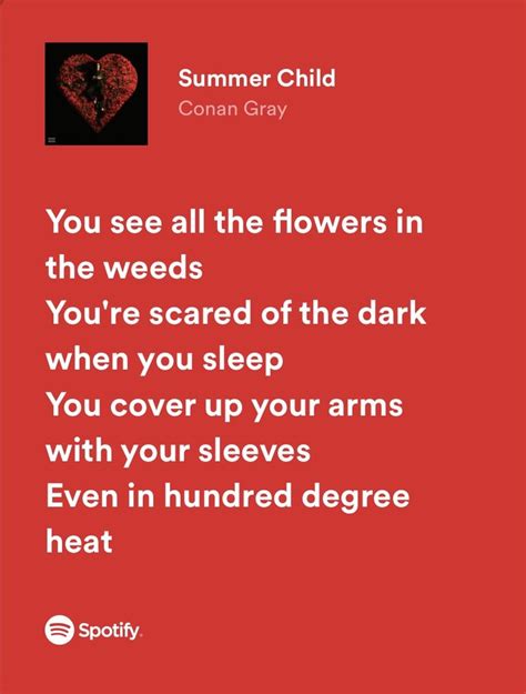 summer child | Pretty lyrics, Meaningful lyrics, Conan gray