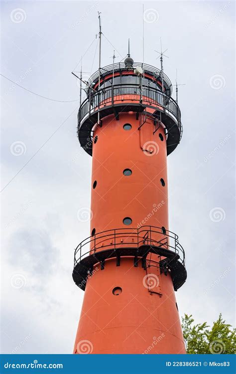 Closeup Of The Old Lighthouse At Cape Rozewie In Poland Stock Image