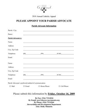 Fillable Online Diocese Sacramento Annual Catholic Appeal