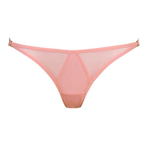 Low Cut Peach Mesh Panties With Golden Hooks Flash You And Me Lingerie